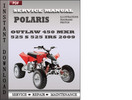 Thumbnail Polaris Outlaw 450 MXR 525 S 525 IRS 2009 Factory Service Repair Manual Download