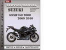 Thumbnail Suzuki GSXR750 2008 2009 2010 Factory Service Repair Manual Download