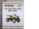 Thumbnail Suzuki LT F250 2003 2004 2005 2006 Factory Service Repair Manual Download