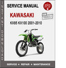 Thumbnail Kawasaki KX85 KX100 2001-2010 Service Repair Manual PDF Thumbnail Kawasaki KX85 KX100 2001-2010 Service Repair Manual PDF