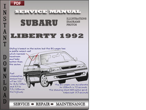 Product picture Subaru Liberty 1992 Factory Service Repair Manual Download