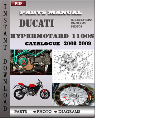 Product picture Ducati Hypermotard 1100S 2008 2009 Parts Manual Catalog PDF Download