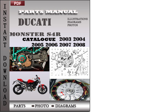 Product picture Ducati Monster S4R 2003 2004 2005 2006 2007 2008 Parts Manual Catalog PDF Download