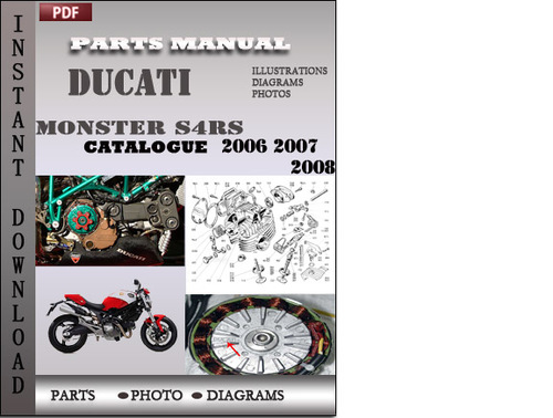 Product picture Ducati Monster S4RS 2006 2007 2008 Parts Manual Catalog PDF Download