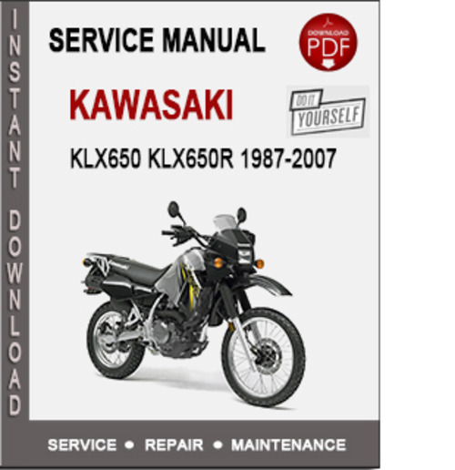 Product picture Kawasaki KLX650 KLX650R 1987-2007 Service Repair Manual PDF
